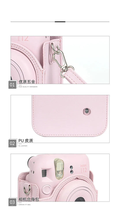 For Instax Mini 12 Camera Case PU Leather