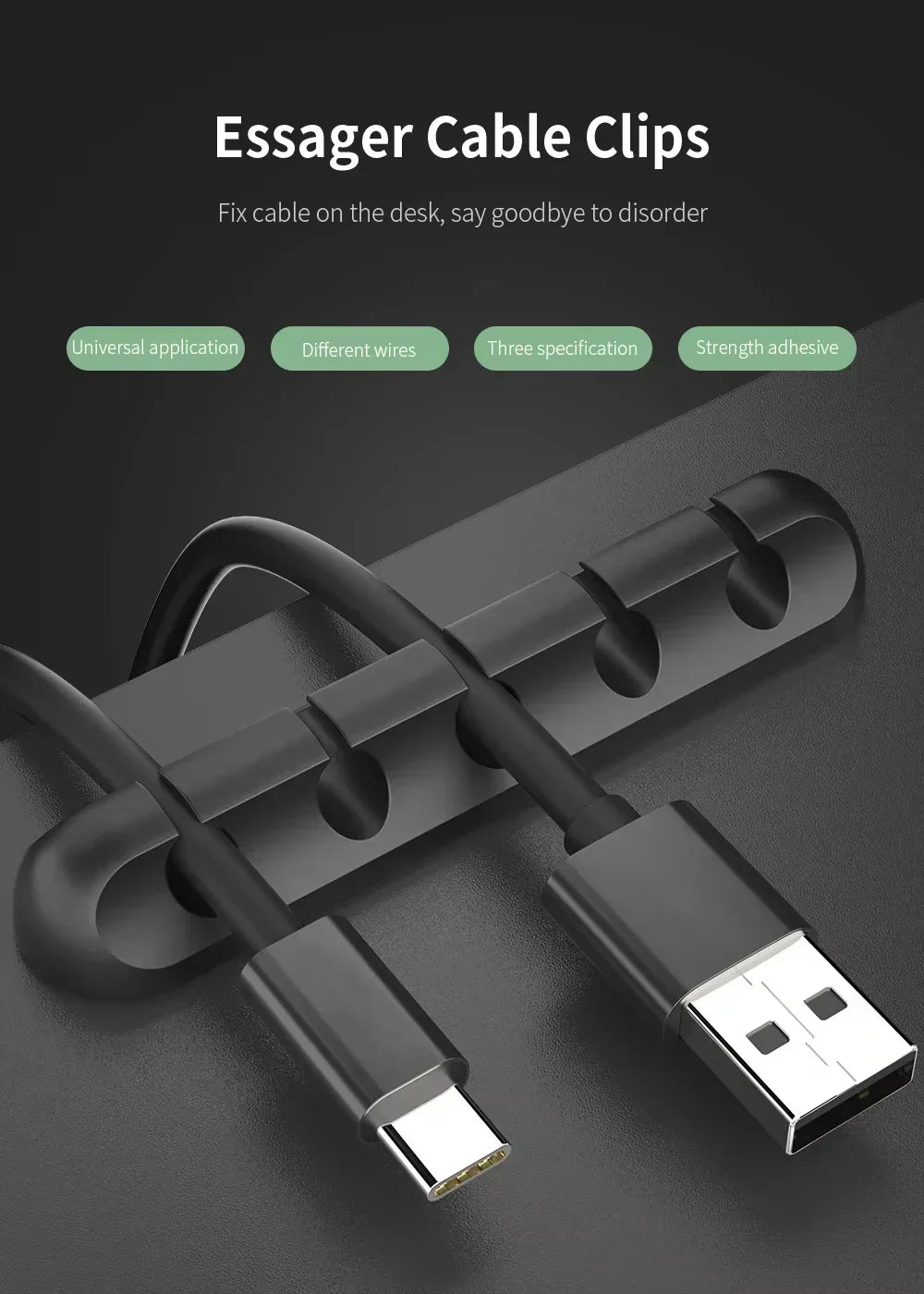 Adhesive Cable Holder Clips