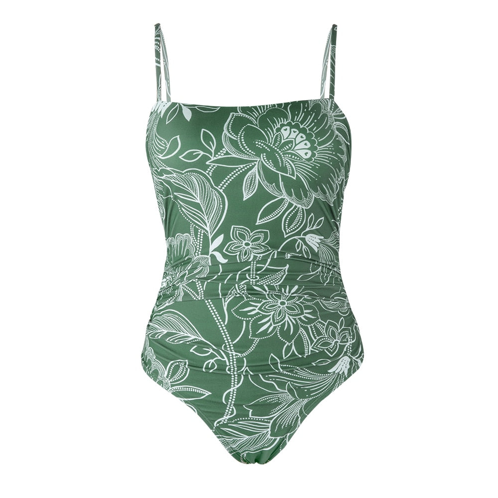 Tropical Strappy Backless Monokini Swimsuit - BestShop