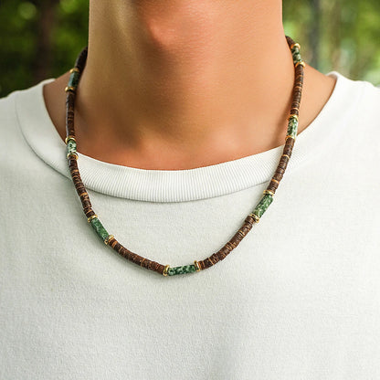 Summer Beach Wooden Beaded Surfer Necklace