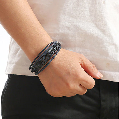 Multi-Layered Vintage Leather Bracelet
