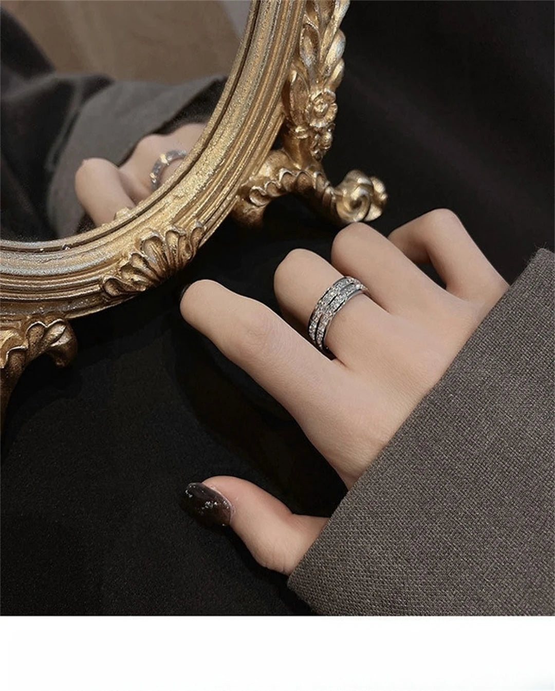Luxury Double Rowed Square Zircon Ring