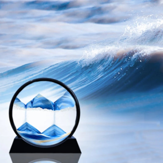 3D Moving Sand Art Round Glass Decor Gift
