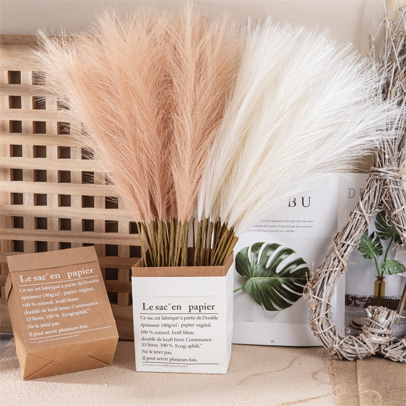 10pcs Silk Pampas Grass Decor Artificial Flowers - BestShop