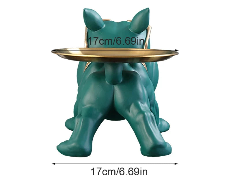 Bulldog Figurine Dog Statue Storage Box