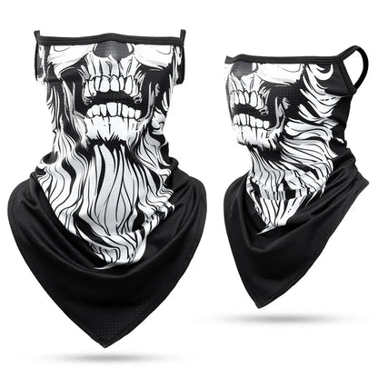 3D Skull Summer Hanging Ear Triangle Scarf