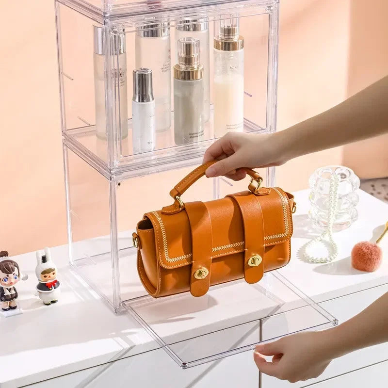 Boîte de présentation transparente empilable en plastique 