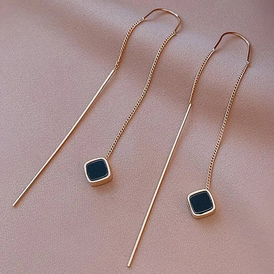 Simple Geometric Square Drop Earrings