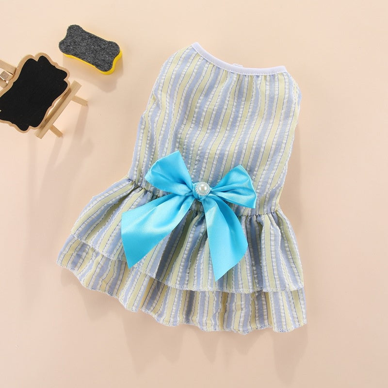 Puppy vertical striped butterfly skirt