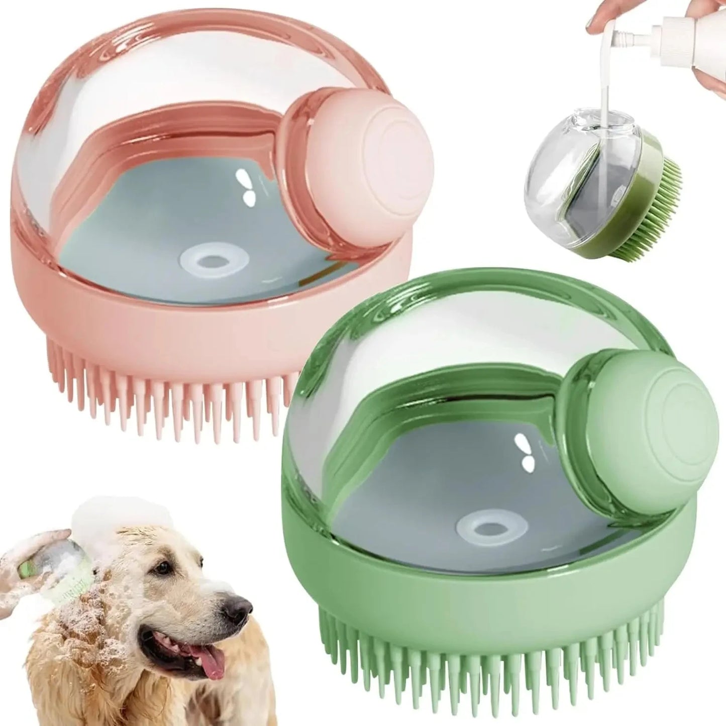 Dog Shower Brush with Shampoo Dispenser