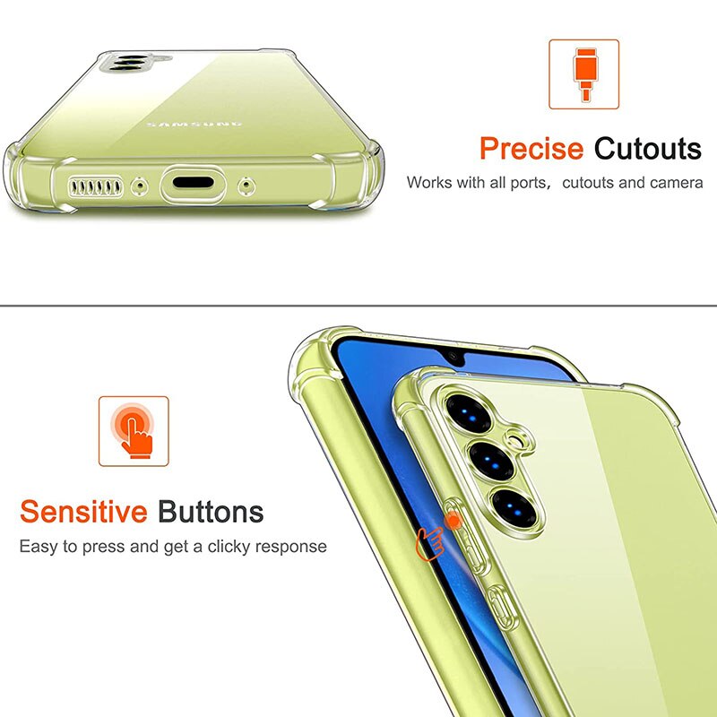 Shockproof Clear Silicone Soft Back Case For Samsung - BestShop