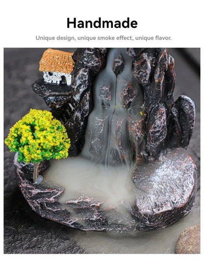 Porte-encens à refoulement, brûleur d'encens en cascade, décoration d'intérieur, ornement d'aromathérapie, cônes d'encens avec cônes d'encens à refoulement 