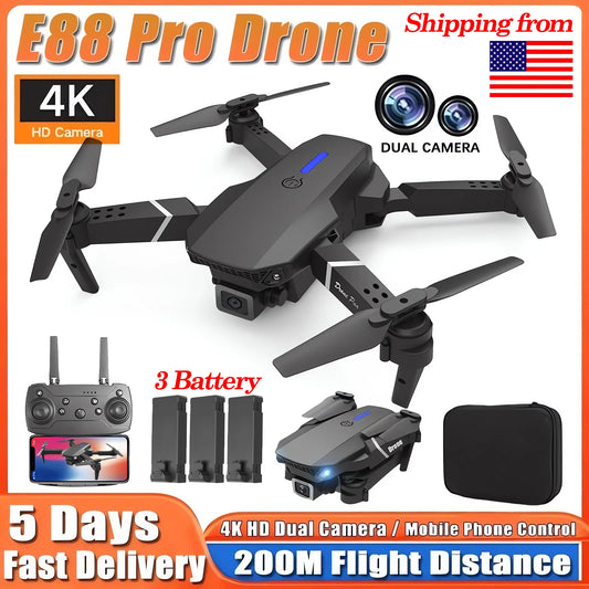 E88Pro Foldable RC Drone 4K/1080P HD Cam