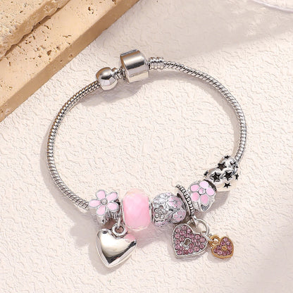 Multi-Element Beaded Love Pan Family Bracelet