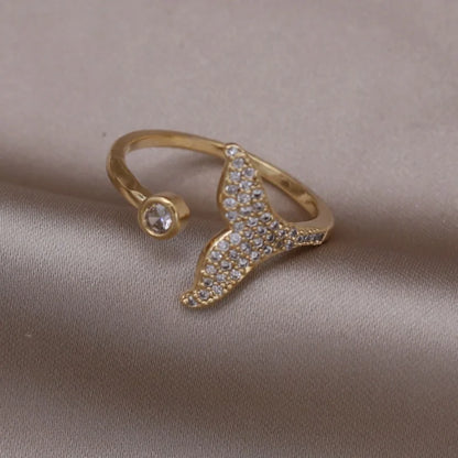 14K Gold Plated Double Love Crystal Ring