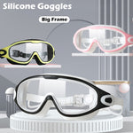 Load image into Gallery viewer, Silicone Big Frame Swimming Goggles with Earplugs - BestShop
