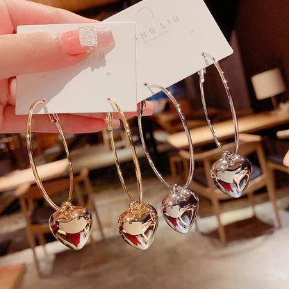 New Heart Pendant Drop Earrings