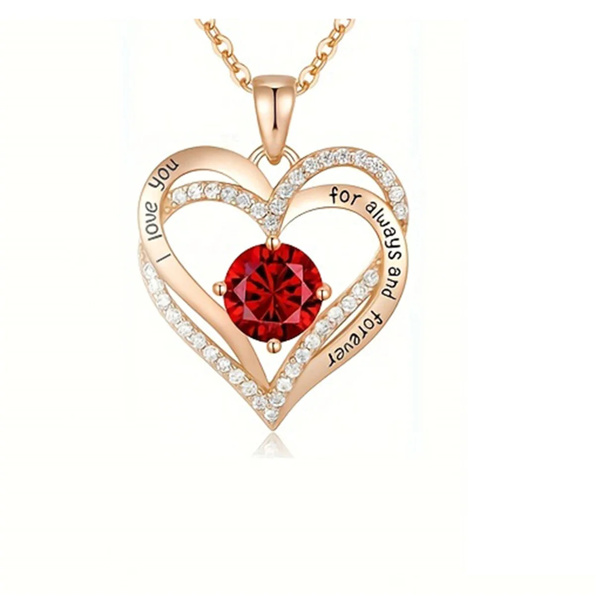 Luxury Red Zircon Pendant Necklaces