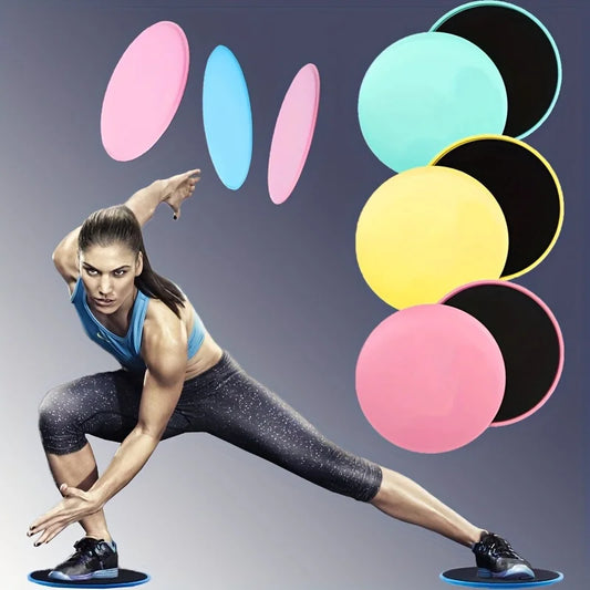 2pcs Solid Color Yoga Sliding Discs