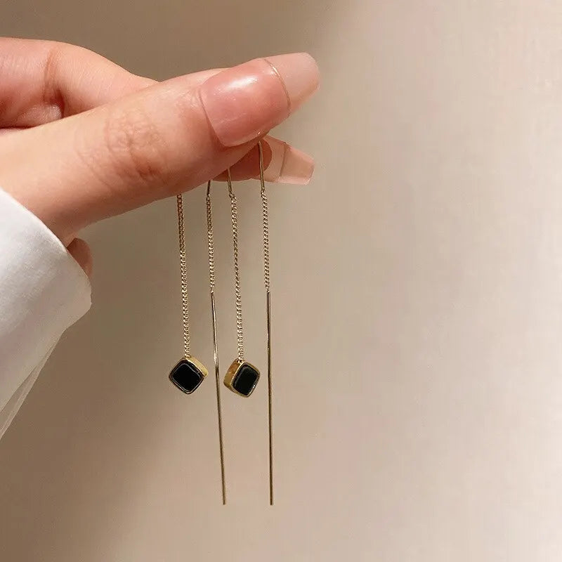 Simple Geometric Square Drop Earrings