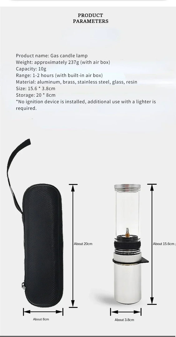 Mini Portable Outdoor Camping Gas Candle