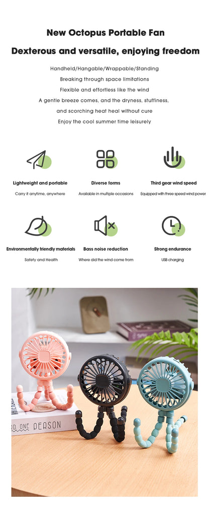 Portable Oscillating Pram Mini Fan Mini