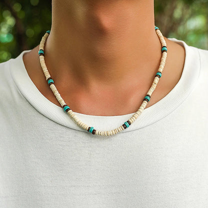 Summer Beach Wooden Beaded Surfer Necklace