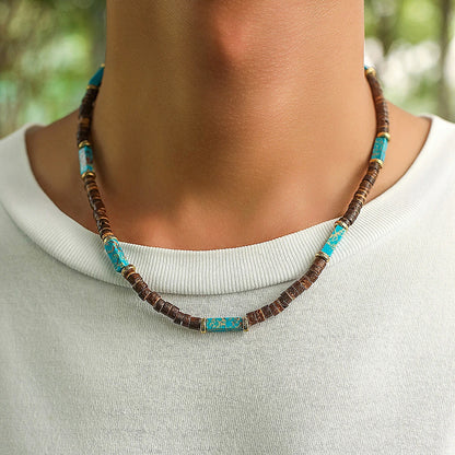 Summer Beach Wooden Beaded Surfer Necklace