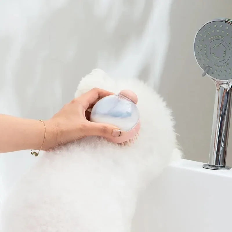 Dog Shower Brush with Shampoo Dispenser