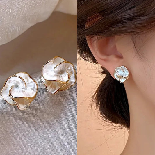 Delicate Camellia Stud Earring