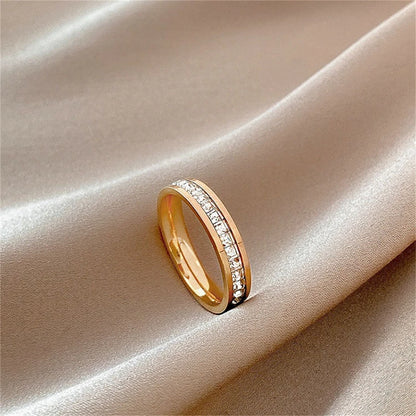 Luxury Double Rowed Square Zircon Ring