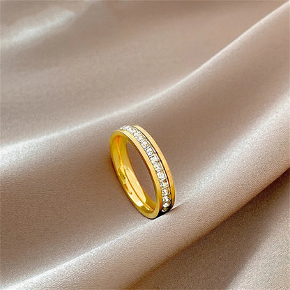 Luxury Double Rowed Square Zircon Ring