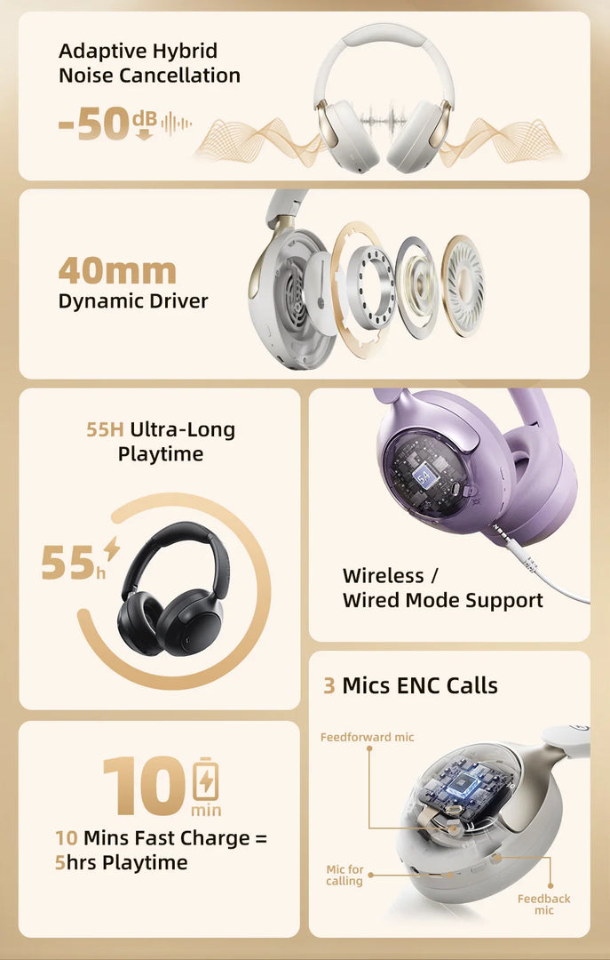 QCY H3 Pro ANC Wireless Headphone