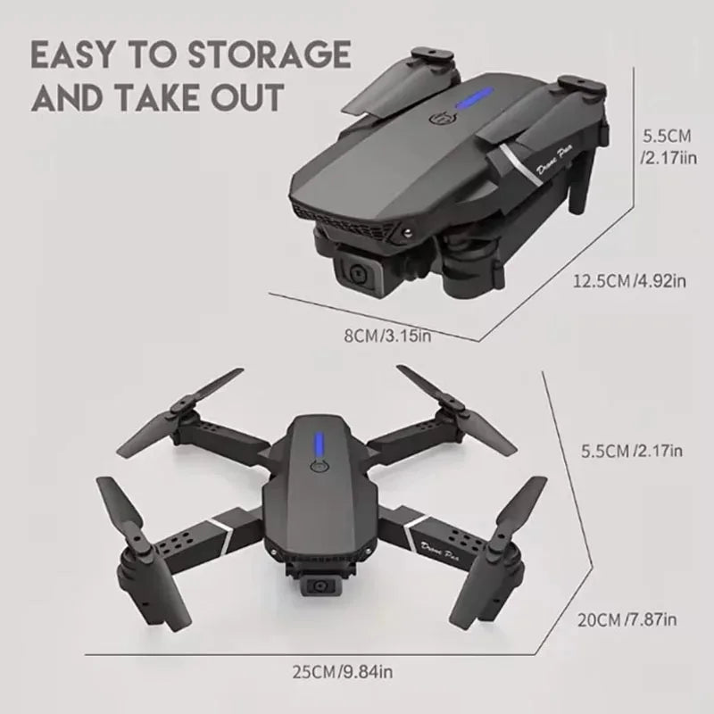 E88Pro Foldable RC Drone 4K/1080P HD Cam