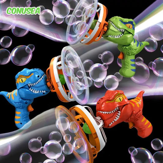 2 In 1 Dinosaur Electric Soap Bubble Gun