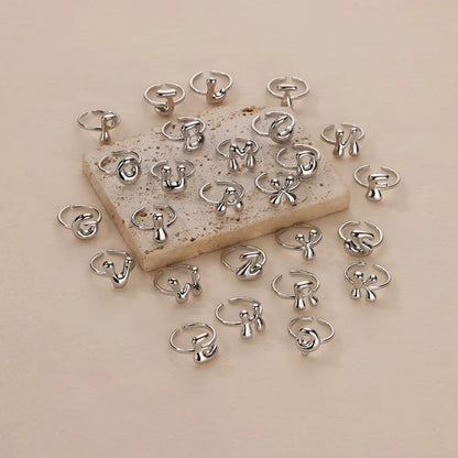 Gold Color Cute Bubble Letters Rings