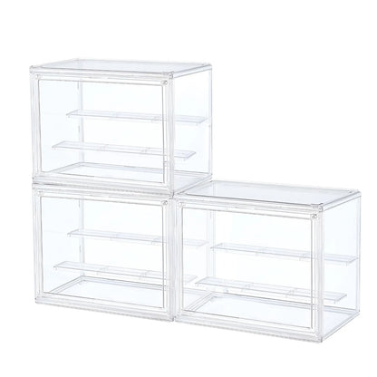 Boîte de présentation transparente empilable en plastique 