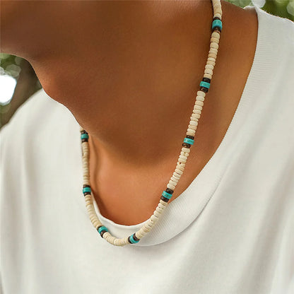 Summer Beach Wooden Beaded Surfer Necklace