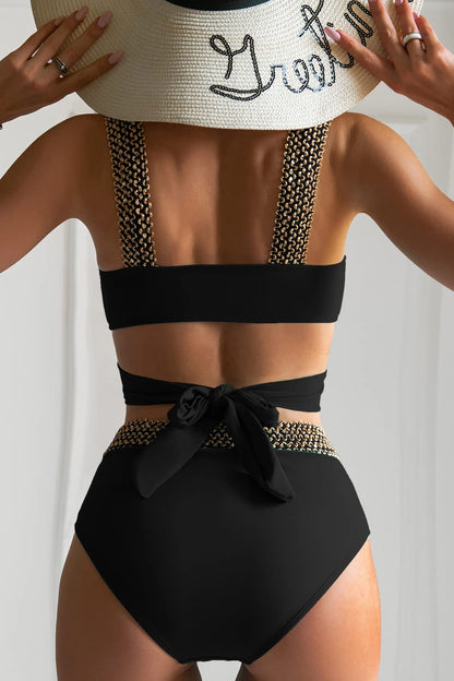 2023 Black Cross High Waist Bikini - BestShop