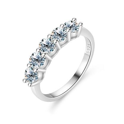 GRA White Gold D Color 4mm Moissanite Ring