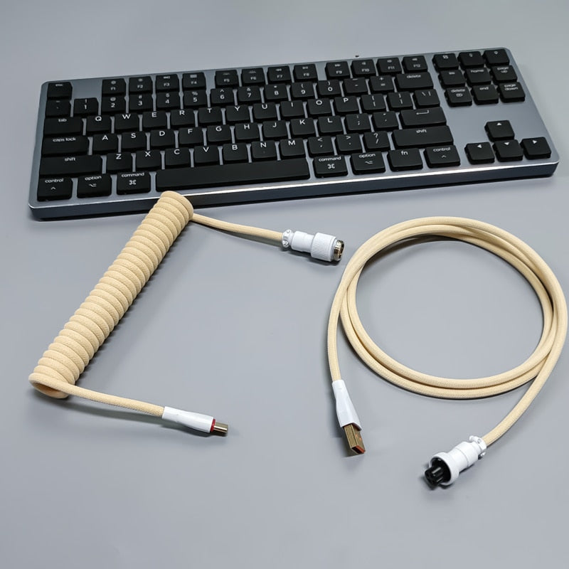 USB keyboard cable Coiled cable type C Mechanical keyboard wire - BestShop