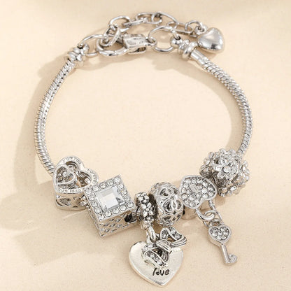 Multi-Element Beaded Love Pan Family Bracelet