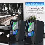 Load image into Gallery viewer, COOMAER USB Wired Desktop Speaker With RGB Lighting - BestShop
