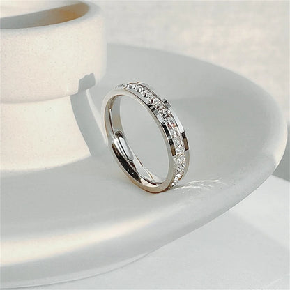 Luxury Double Rowed Square Zircon Ring