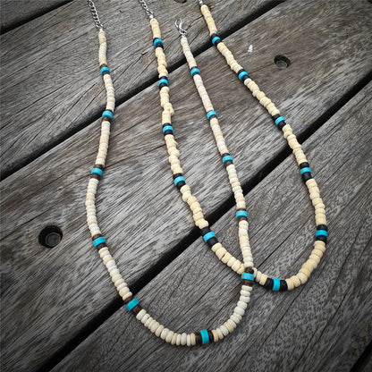 Summer Beach Wooden Beaded Surfer Necklace