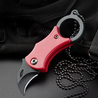 Cuchillo plegable para exteriores EDC, garra de zorro, cortador de collar, cuchillo de bolsillo portátil para acampar y autodefensa, novedad de 2024 