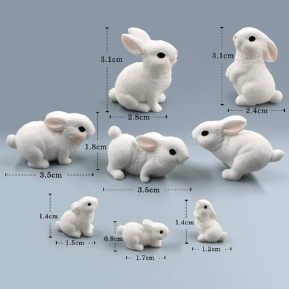 Figurine de lapin mignon de Pâques 2025, bricolage, paysage, maison, kawaii, décoration de chambre, miniature, jardin de fées, accessoires de décoration modernes 
