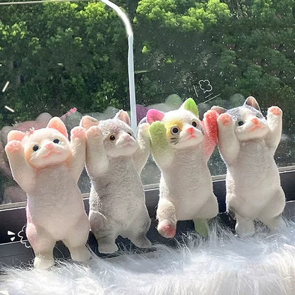 Squishy Cute Flocking Cat Stress Relief Toy
