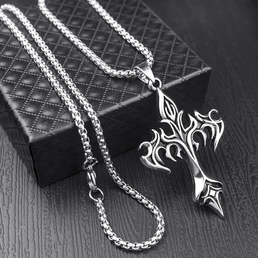 ZAKOL Hip Hop Cross Pendant Necklace
