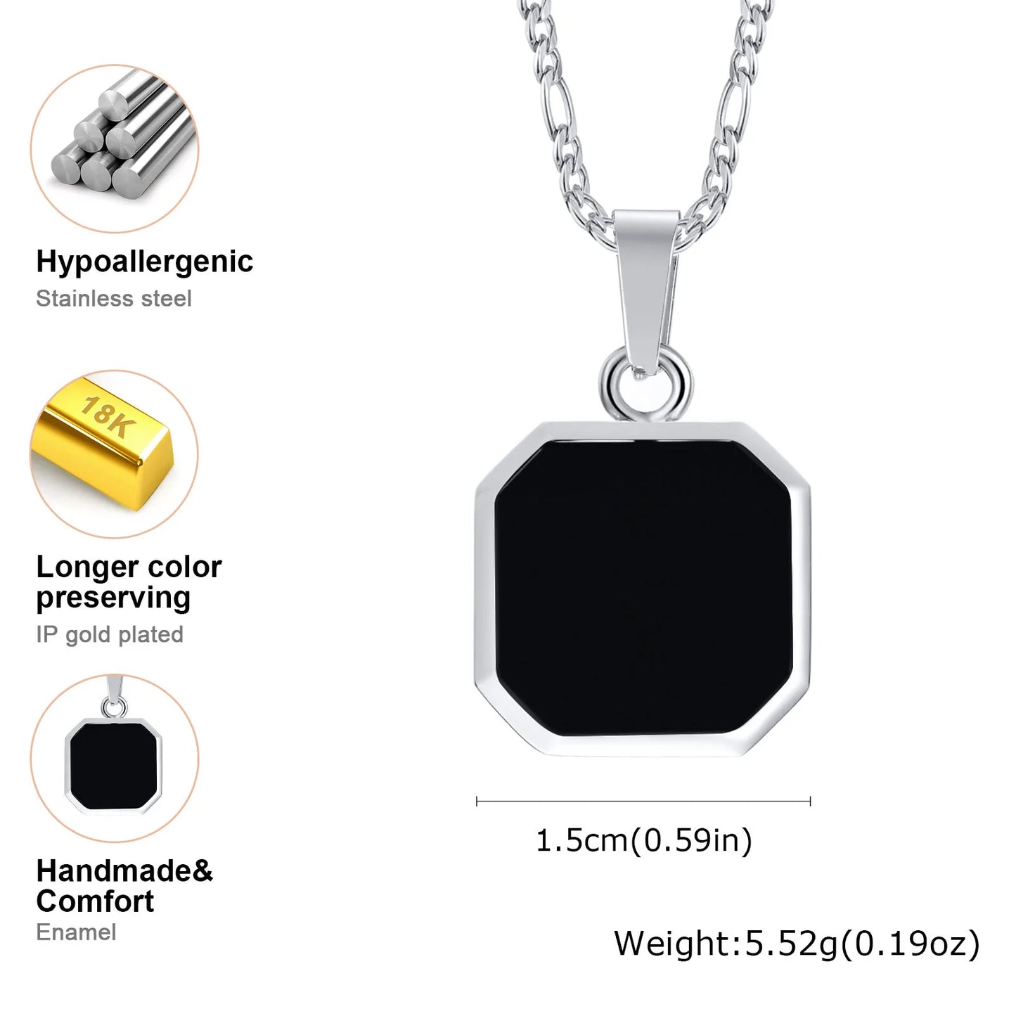 Casual Black Enamel Necklaces
